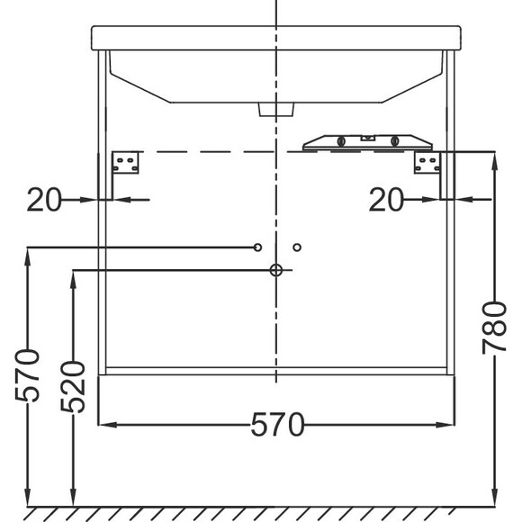 Тумба подвесная под раковину 57 см Jacob Delafon Struktura EB1280-N18 (без раковины), фото 3