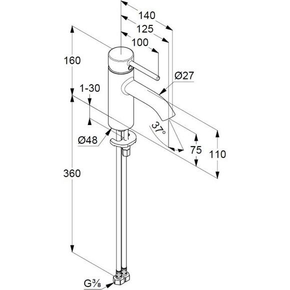 Змішувач для умивальника Kludi Bozz 382720576, фото , изображение 5