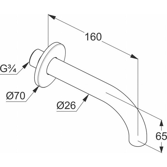 Вилив для ванни Kludi Bozz 3850539 (16 см, чорний, прихованого монтажу), фото , изображение 2