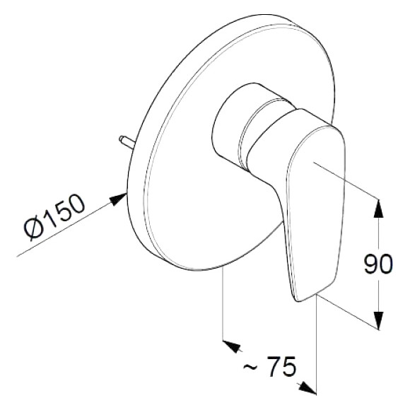 Внешняя часть смесителя для душа Kludi Pure And Solid 344200575, фото 2