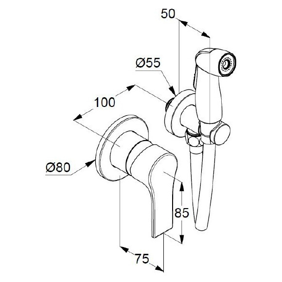Гігієнічний душ із змішувачем Kludi Zenta 489990565, фото , изображение 2