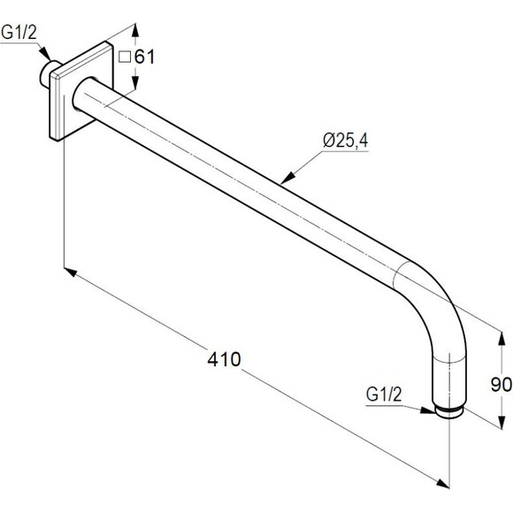 Кронштейн для верхнего душа Kludi A-Qa 6653491-00, фото 2