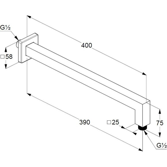 Кронштейн для верхнего душа Kludi A-Qa 6654405-00, фото 2