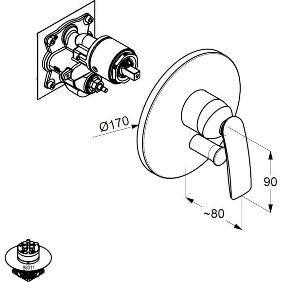 Зовнішня частина змішувача для ванни Kludi Balance 526508775 (чорна), фото , изображение 2