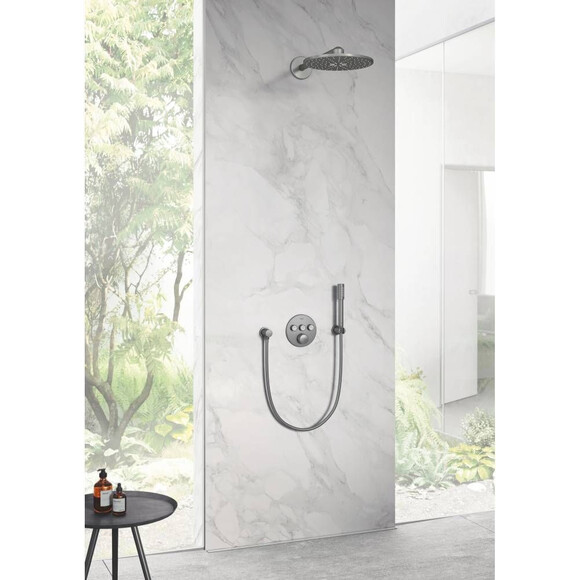 Внешняя часть смесителя скрытого монтажа с термостатом для ванны Grohe Grohtherm SmartControl 29121AL0 (темный матовый графит), Цвет производителя: темный графит матовый, фото 2