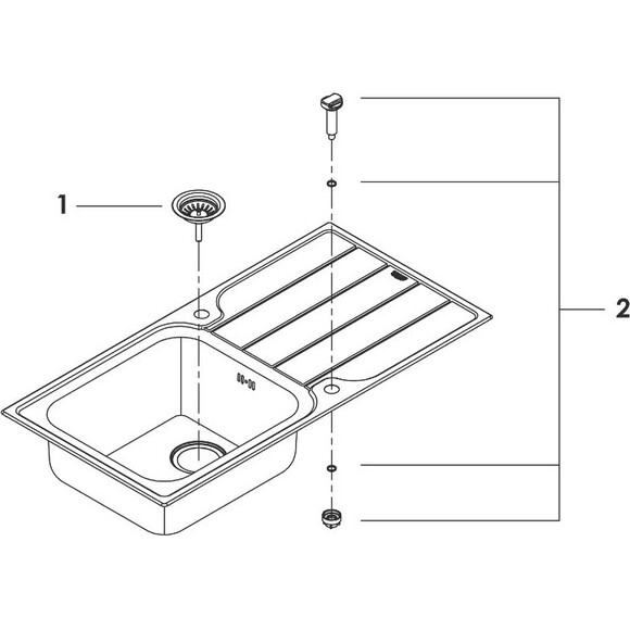 Мойка для кухни с эксцентриком Grohe K500 31563SD1, фото 6