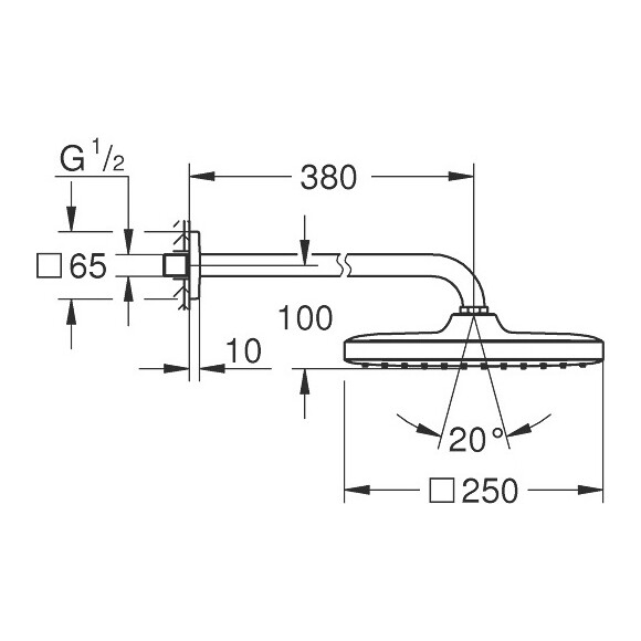 Верхній душ Grohe Tempesta 26687000, фото , изображение 8