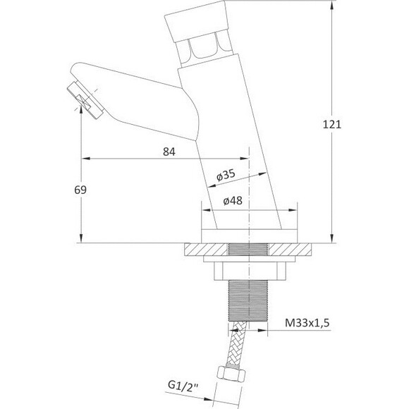 Кран для холодної води RJ Push RBZ233-1, фото , изображение 2