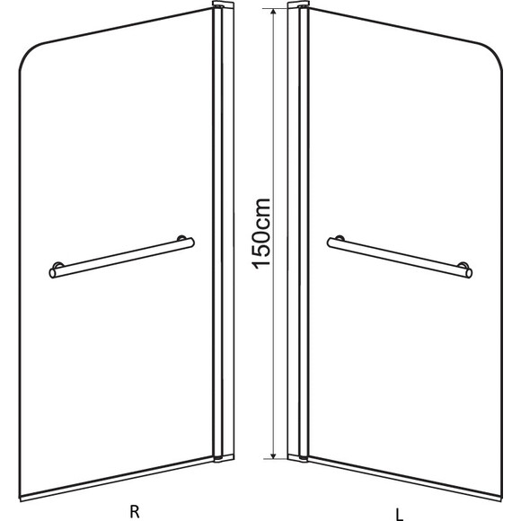 Ширма для ванны 80 см Eger 599-02R grey, фото 2