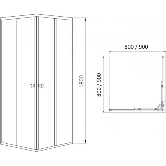 Душова кабіна 90x90 см RJ Velum 90RZ082, фото , изображение 2