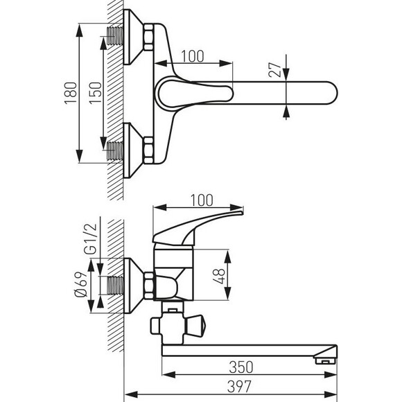 Змішувач для ванни Ferro Basic BBC5A, фото , изображение 9