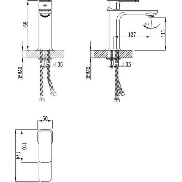 Смеситель для раковины Imprese Bilovec 05256, фото 2