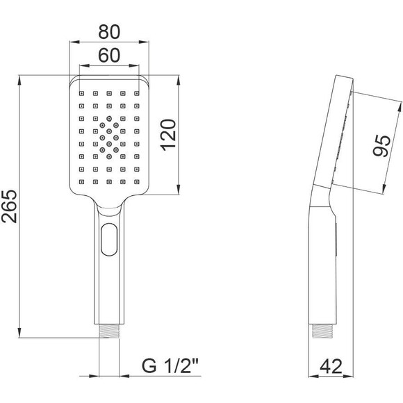Лейка для душа Qtap Rucni QTRUCA121N3KBB (черная, трехрежимная), фото 3
