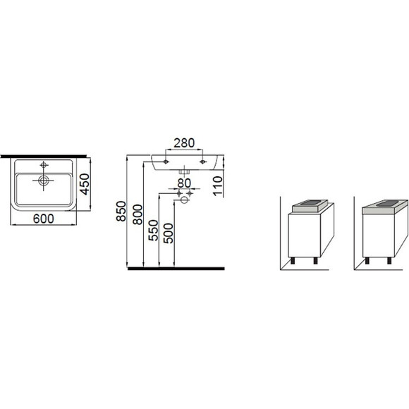 Умивальник 60 см Idevit Halley 3201-0455-1201 (декор срібло), фото , изображение 3