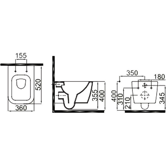 Безободковый подвесной унитаз Idevit Halley 3204-2616-1201 (белый/декор серебро), фото 3