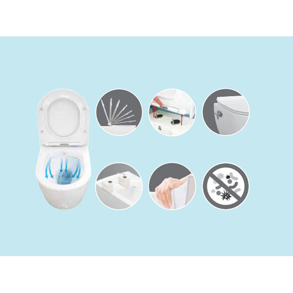 Безобідковий підвісний унітаз Idevit Neo Classic 3304-0616, фото , изображение 3