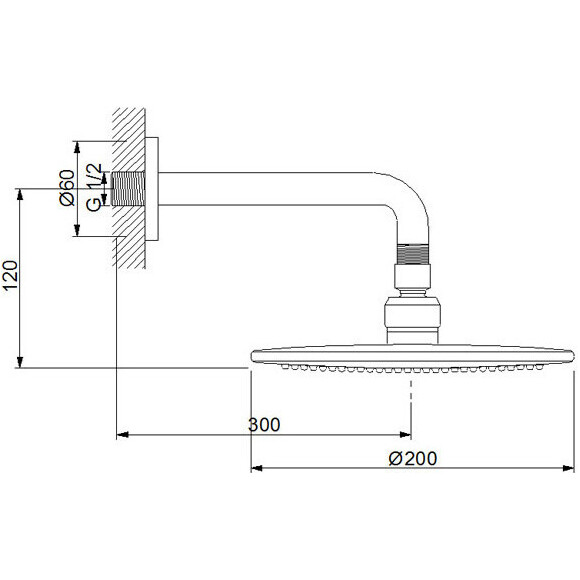 Верхній душ із кронштейном Newarc Premium 470591, фото , изображение 2
