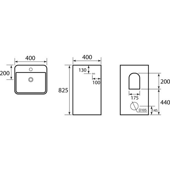 Умивальник для підлоги 40 см Newarc Aqua 9417W, фото , изображение 4