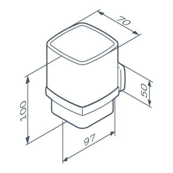 Стеклянный стакан с настенным держателем Am.Pm Gem A9034322 (черный), фото 7
