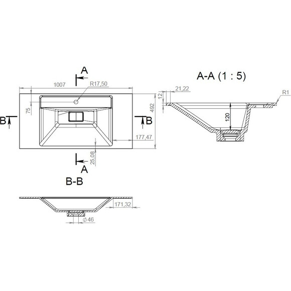 Умывальник 100 см Am.Pm Inspire V2.0 M50AWPC1001WG, фото 4