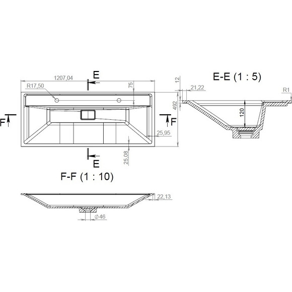 Умивальник 120 см Am.Pm Inspire V2.0 M50AWPC1201WG, фото , изображение 2