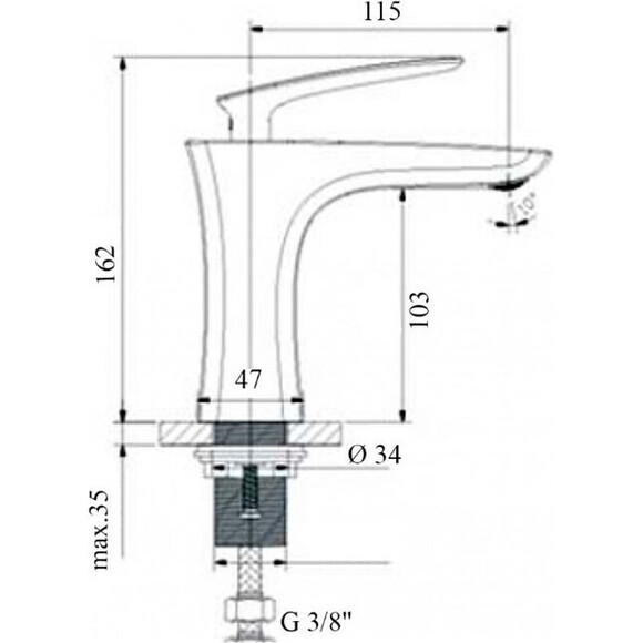Смеситель для умывальника Newarc Life 981521, фото 3