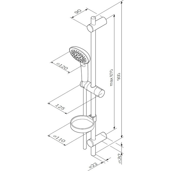 Душевой гарнитур Am.Pm Spirit V2.0 F0170A000 (с мыльницей), фото 9