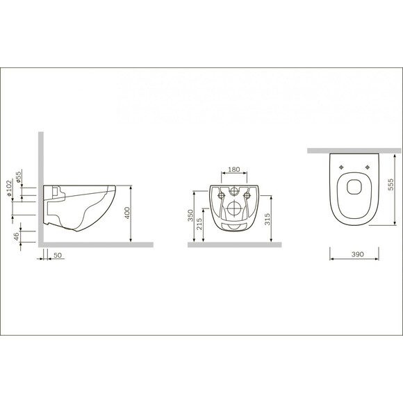 Безободковый подвесной унитаз Am.Pm Sensation Flashclean C301700WH (без сиденья), фото 11