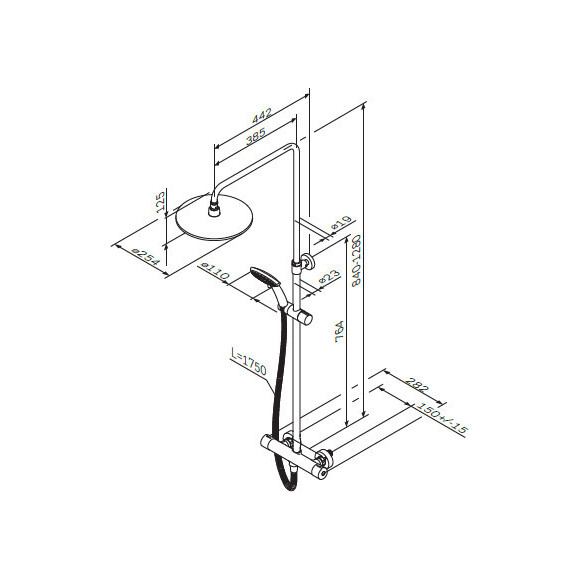 Душевая система с верхним душем Am.Pm Like F0780400 (термостат), Цвет производителя: хром, фото 10