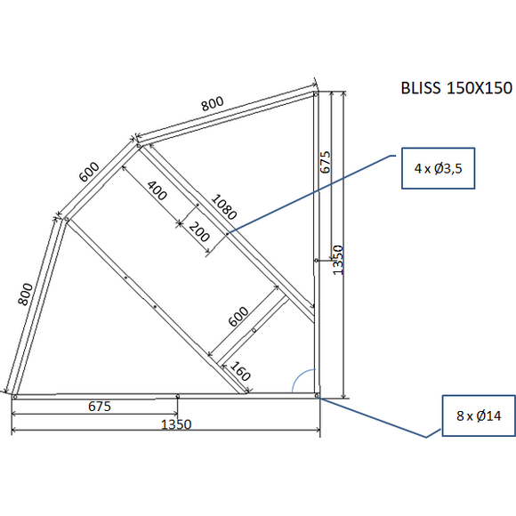 Каркас для ванны Am.Pm Bliss L W55A-150C150W-R (150x150 см), фото 3