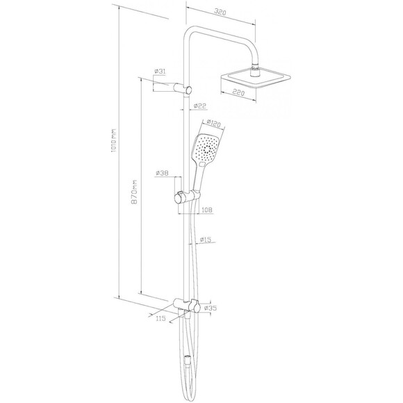 Душова система Damixa Origin Evo 978200000, фото , изображение 7