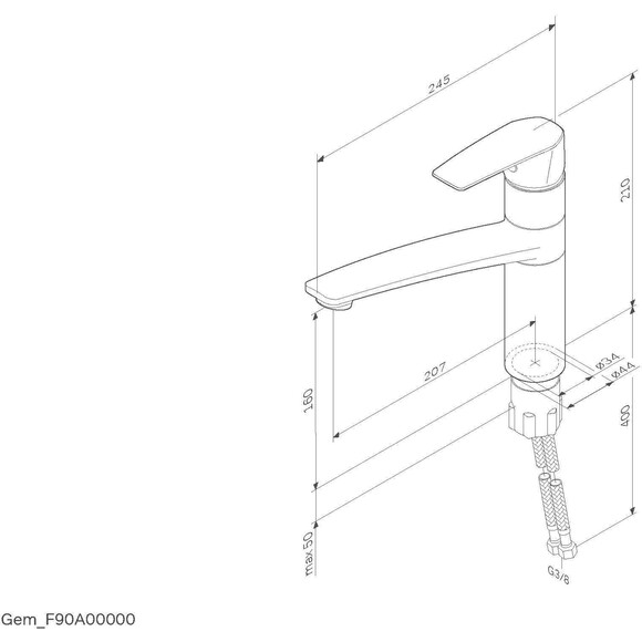 Змішувач для кухні Am.Pm Gem F90A00000, фото , изображение 8