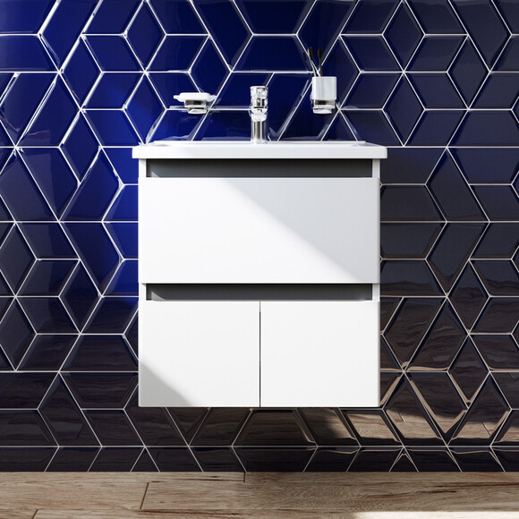 Тумба з раковиною Am.Pm X-Joy M85-FHX0553-WC0553WG38 (55 см, біла, підвісна), Доступні розміри: 55 V2, фото , изображение 2
