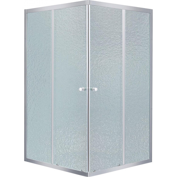 Душова кабіна без піддону 80x80 см Lidz Wawel SC80x80.SAT.LOW.FR (LWASC8080SATLOWFR2, профіль сатин, скло матове), фото 