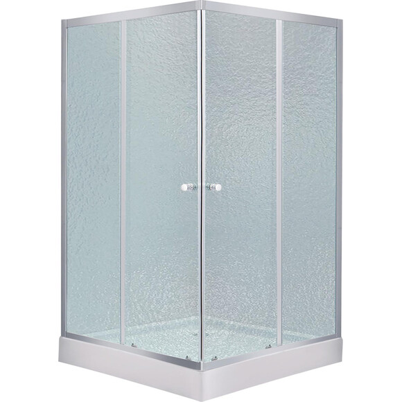 Душевая кабина 90x90 см Lidz Wawel SC90x90.SAT.LOW.FR с поддоном Mazur ST90x90x16 (LWASC9090SATLOWFR2SET, профиль сатин, стекло матовое), фото 