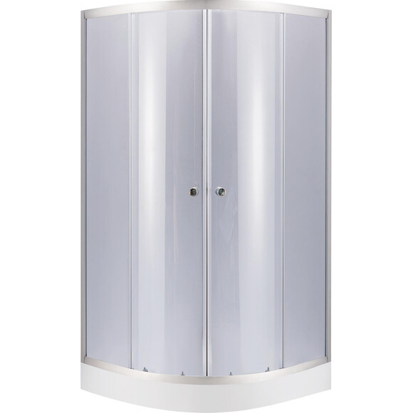 Душова кабіна 90x90 см Lidz Latwa SC90x90.SAT.LOW.GR з піддоном Kupala ST90x90x16 (профіль сатин, скло тоноване), фото 