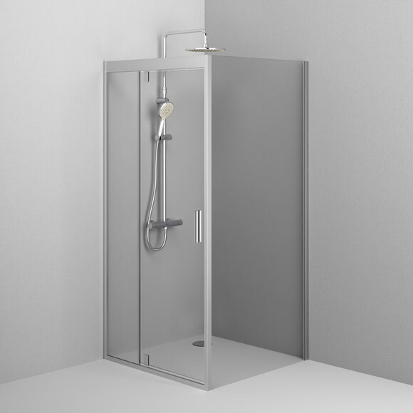 Душова кабіна 90x90 см Am.Pm Gem Square Pivot W90UG-404-090MT (без піддону, скло прозоре, профіль матовий хром), фото , изображение 4
