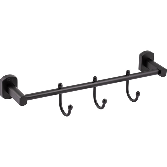 Набір гачків для рушників Qtap Liberty BLM 1154-3 (QTLIBBLM1154-3, чорний), фото 