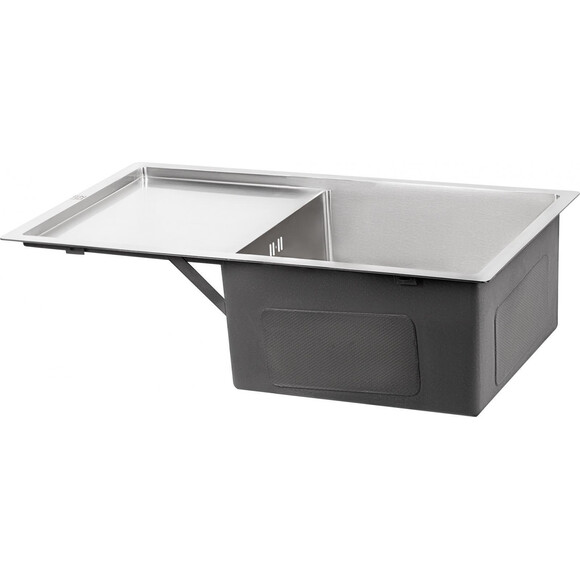 Кухонна мийка Lidz H7844 Brush (LIDZH7844LBRU3010, нержавіюча сталь, 78x44 см, 3.0/1.0 мм, брашована), фото , изображение 3