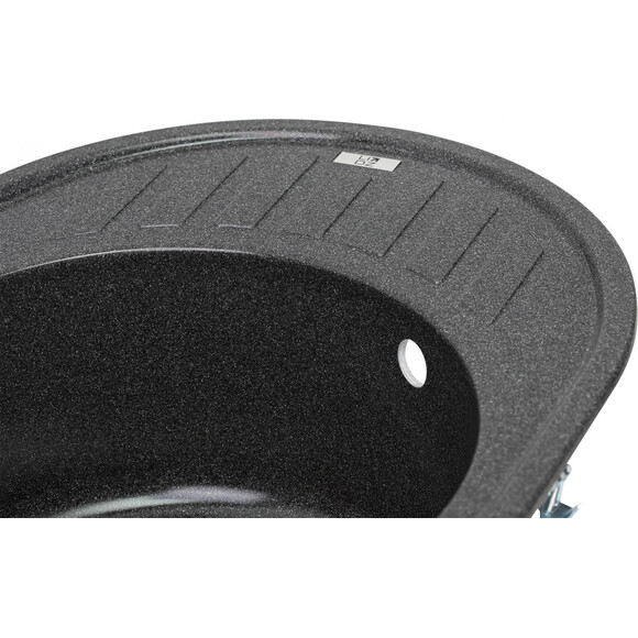 Кухонная мойка Lidz 620x500/200 GRF-13 (LIDZGRF13620500200, искусственный камень, 61x49 см, графит), Цвет производителя: графит, фото 4