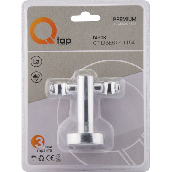 Гачок подвійний Qtap Liberty CRM 1154 (QTLIBCRM1154), фото , изображение 4
