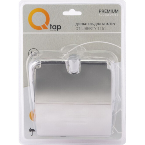 Тримач для туалетного паперу з кришкою Qtap Liberty CRM 1151 (QTLIBCRM1151), фото , изображение 4