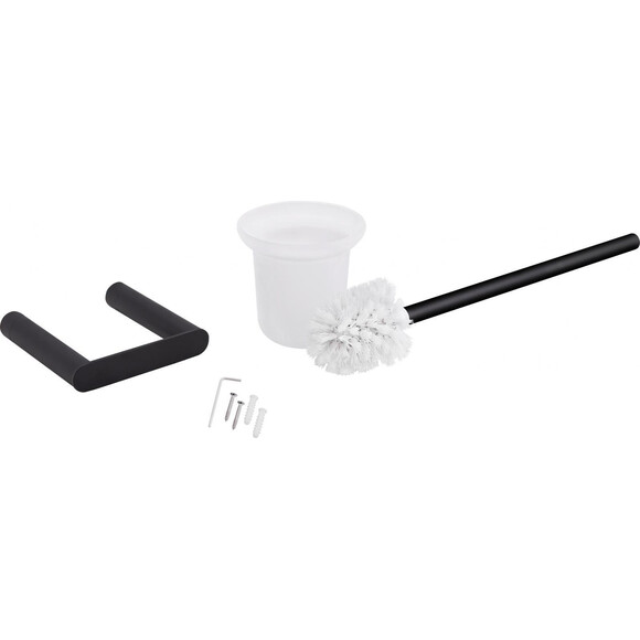 Ершик для унитаза настенный Qtap Stetka 3102103B (QTSTK3102103B, белый/черный), фото 3