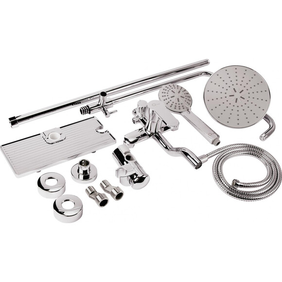 Душова система Qtap CRM 1004 (з полицею та гачками), фото , изображение 9