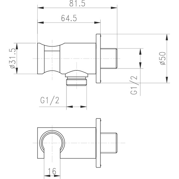 Подключение для шланга с держателем Qtap CRM BH030, фото 2