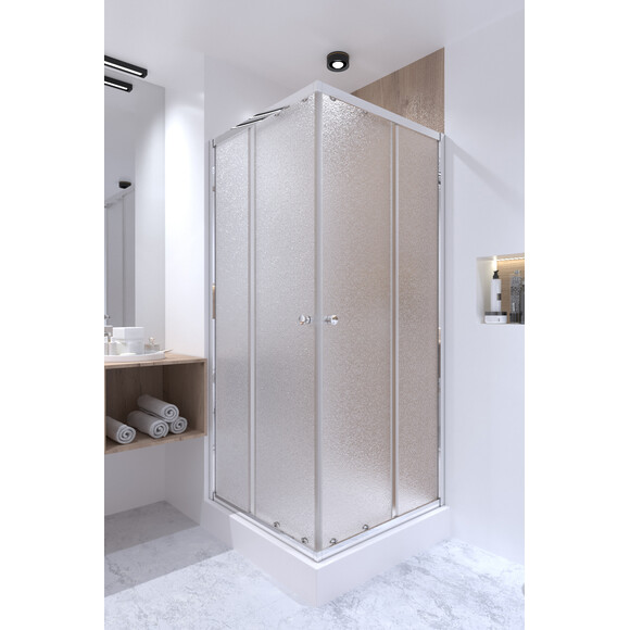 Душевая кабина без поддона 90x90 см Qtap Presto CRM1099SP5 (профиль хром, стекло матовое), фото 10