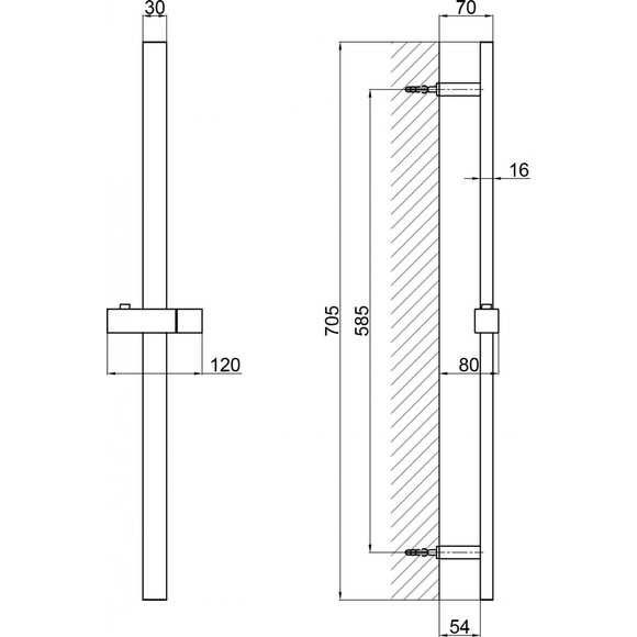 Штанга для душу Qtap Lepit 82103NB (чорна матова), фото , изображение 4