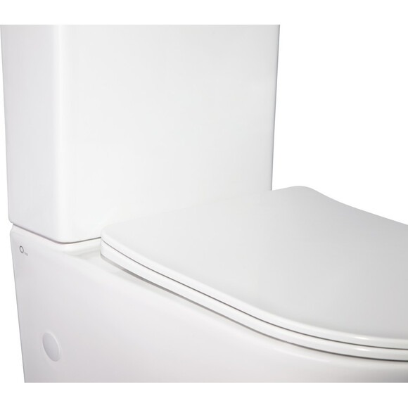 Безобідковий унітаз-компакт Qtap Stork QT15222178W (з сидінням), фото , изображение 5