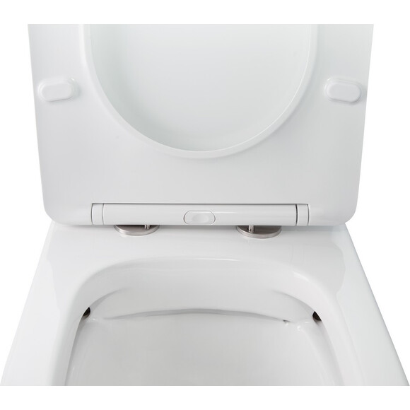 Безобідковий унітаз-компакт Qtap Stork QT15222178W (з сидінням), фото , изображение 6