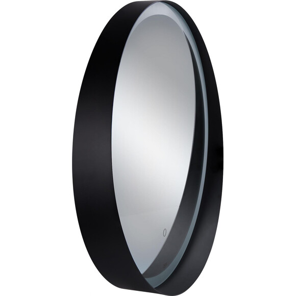 Дзеркало з LED-підсвічуванням 60 см Qtap Robin QT13786501B (з системою антизапотівання в чорній матовій рамці), фото , изображение 4